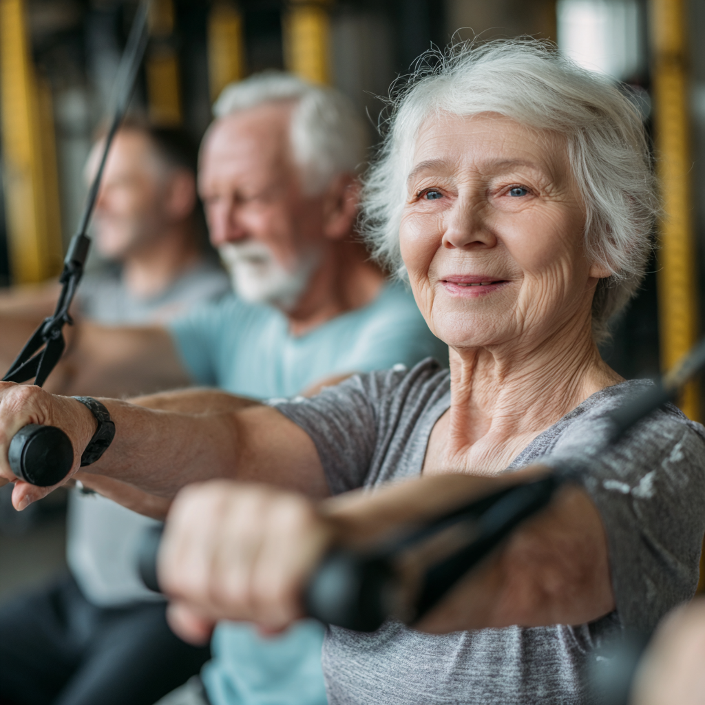 Older adults engaging in gentle strength training with clastiro certified instructor